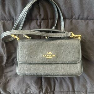 Coach Black Crossbody Bag with Gold Accents